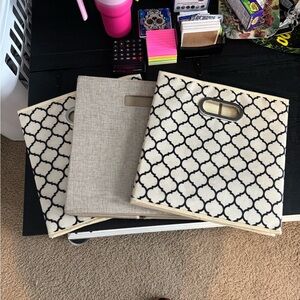 Chic Patterned Storage Bins - Cream and Black
